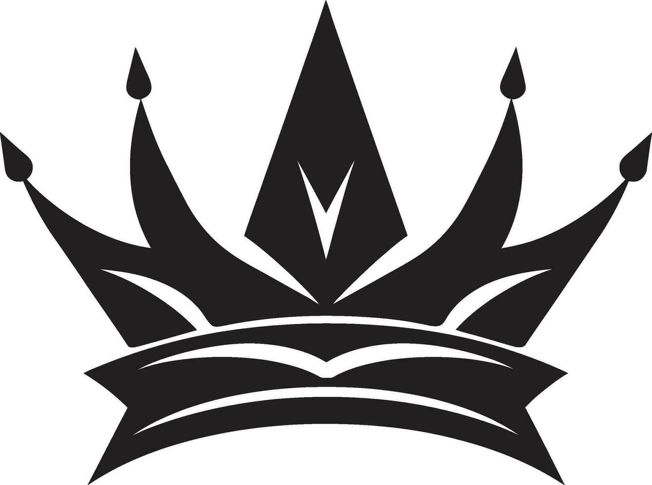real domínio coroa logotipo dentro monocromático monarcas insígnia Preto coroa vetor ícone