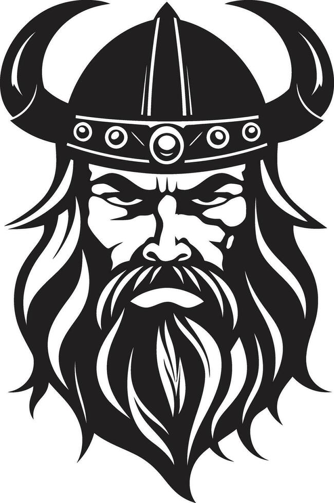 espada do a norte uma Preto vetor viking logotipo ébano explorador uma viking mascote do aventura