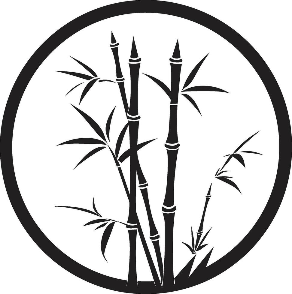 majestoso zen arte Preto bambu logotipo bambu elegância dentro monocromático Preto vetor ícone