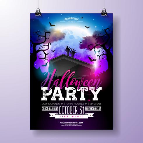 Ilustração em vetor flyer festa Halloween