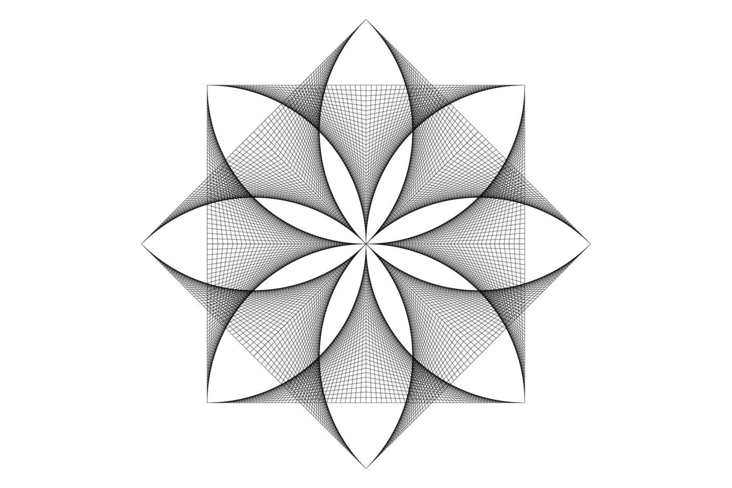 mandala de flor de lótus, arte thread, geometria sagrada do símbolo. ícone do logotipo, vetor