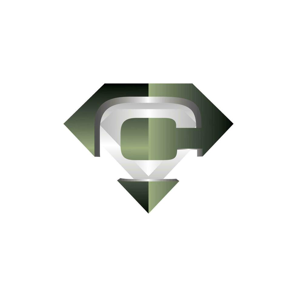 carta c diamante logotipo elegante projeto, diamante ícone modelo, adequado para seu companhia vetor