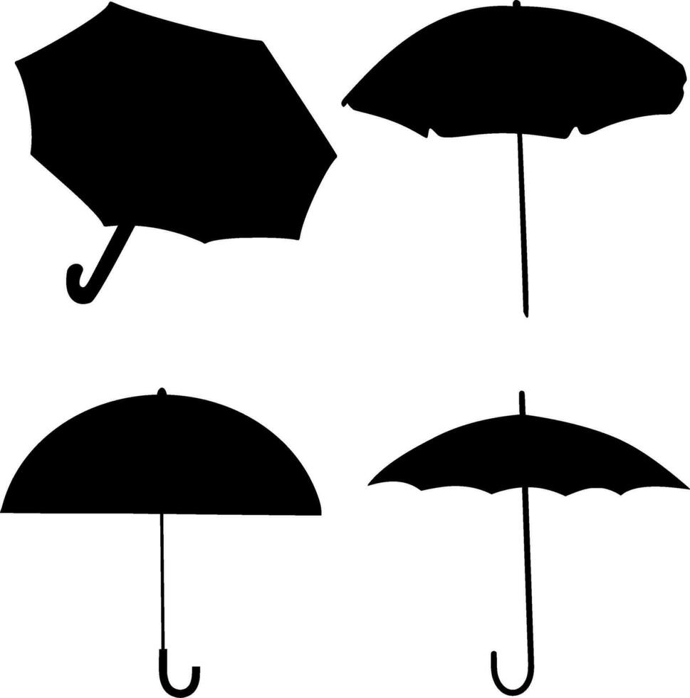 guarda-chuva silhueta vetor em branco fundo