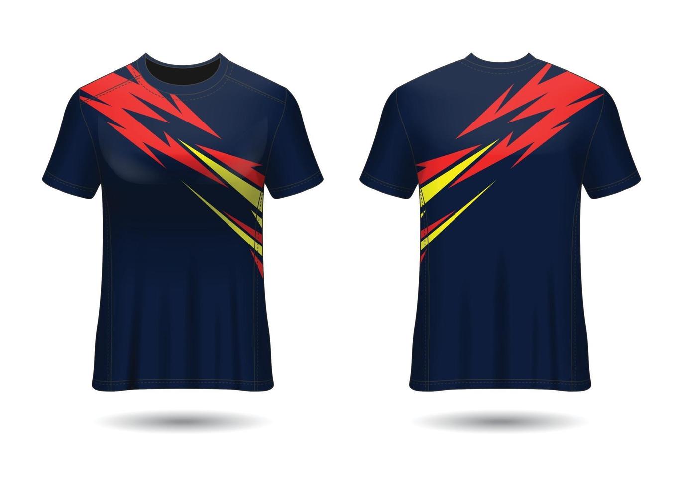 design de esporte de t-shirt. camisa de corrida. vista frontal e traseira uniforme. vetor