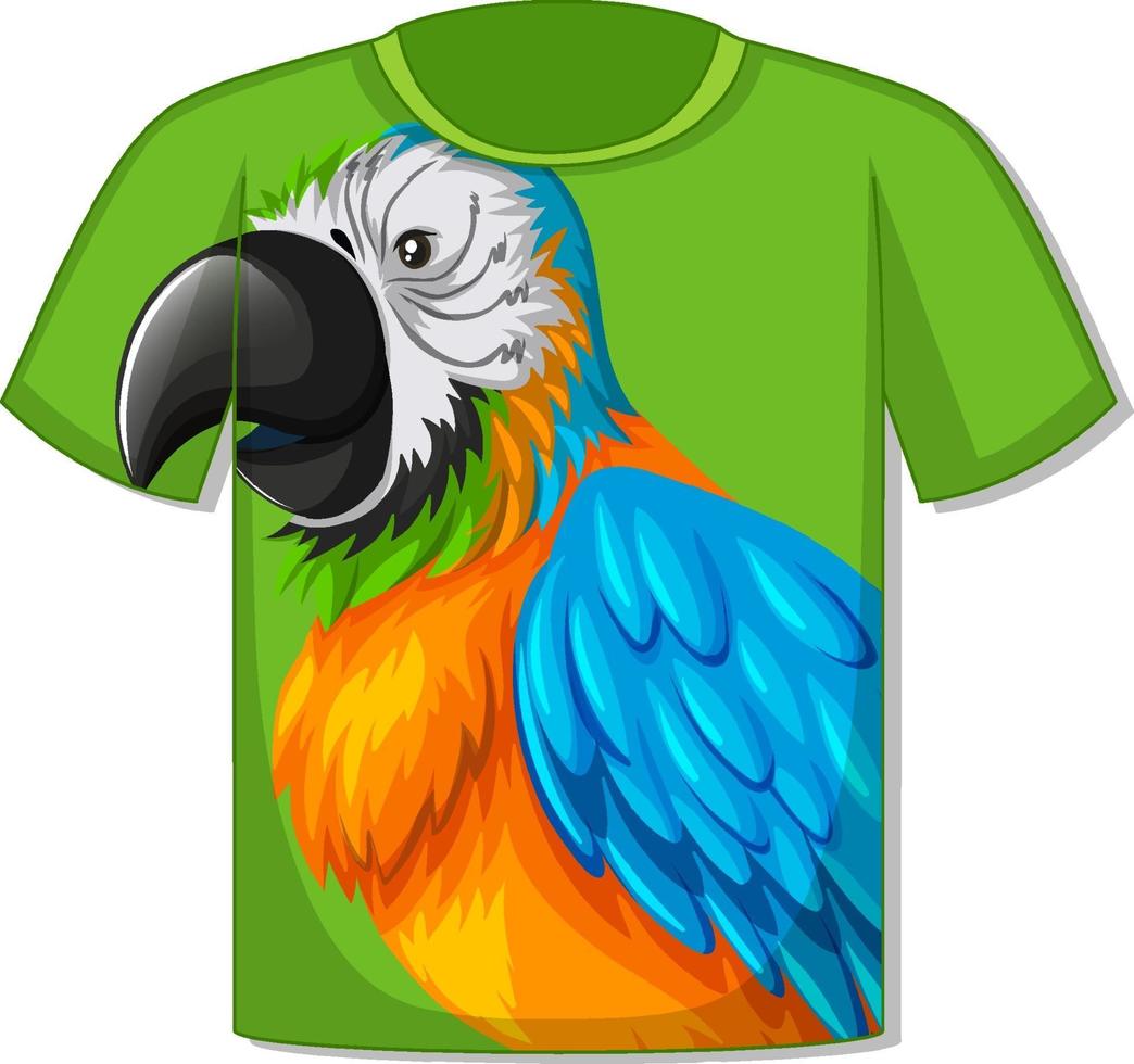 t-shirt com padrão pássaro papagaio vetor