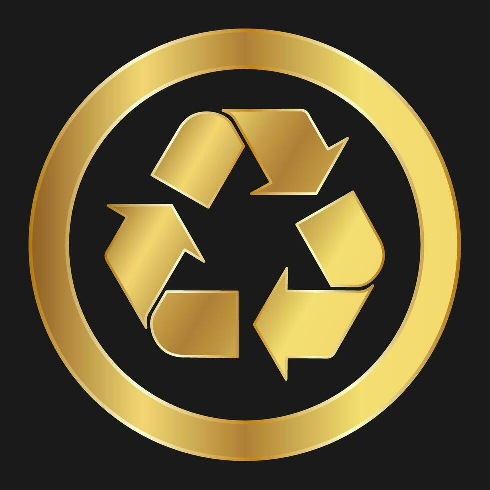 Moebius ciclo simples ouro ícone em produtos embalagem e caixa vetor