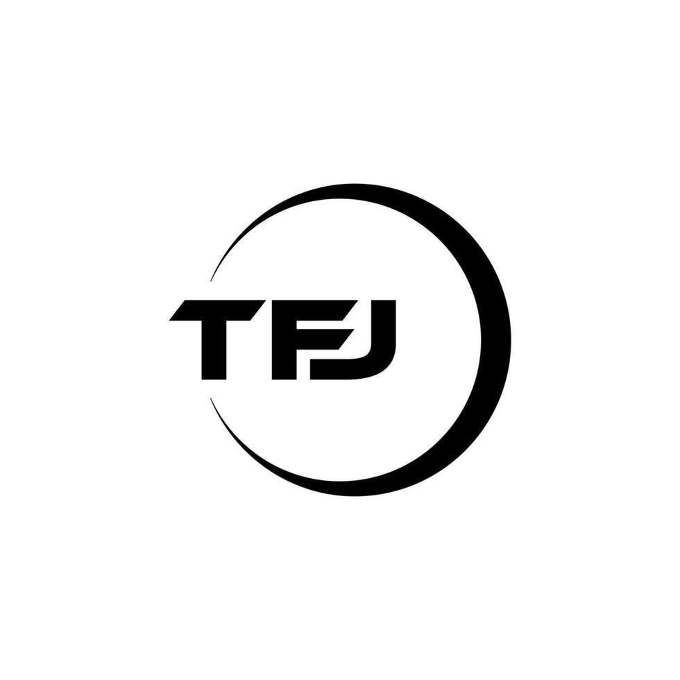 tfj carta logotipo projeto, inspiração para uma único identidade. moderno elegância e criativo Projeto. marca d'água seu sucesso com a impressionante isto logotipo. vetor
