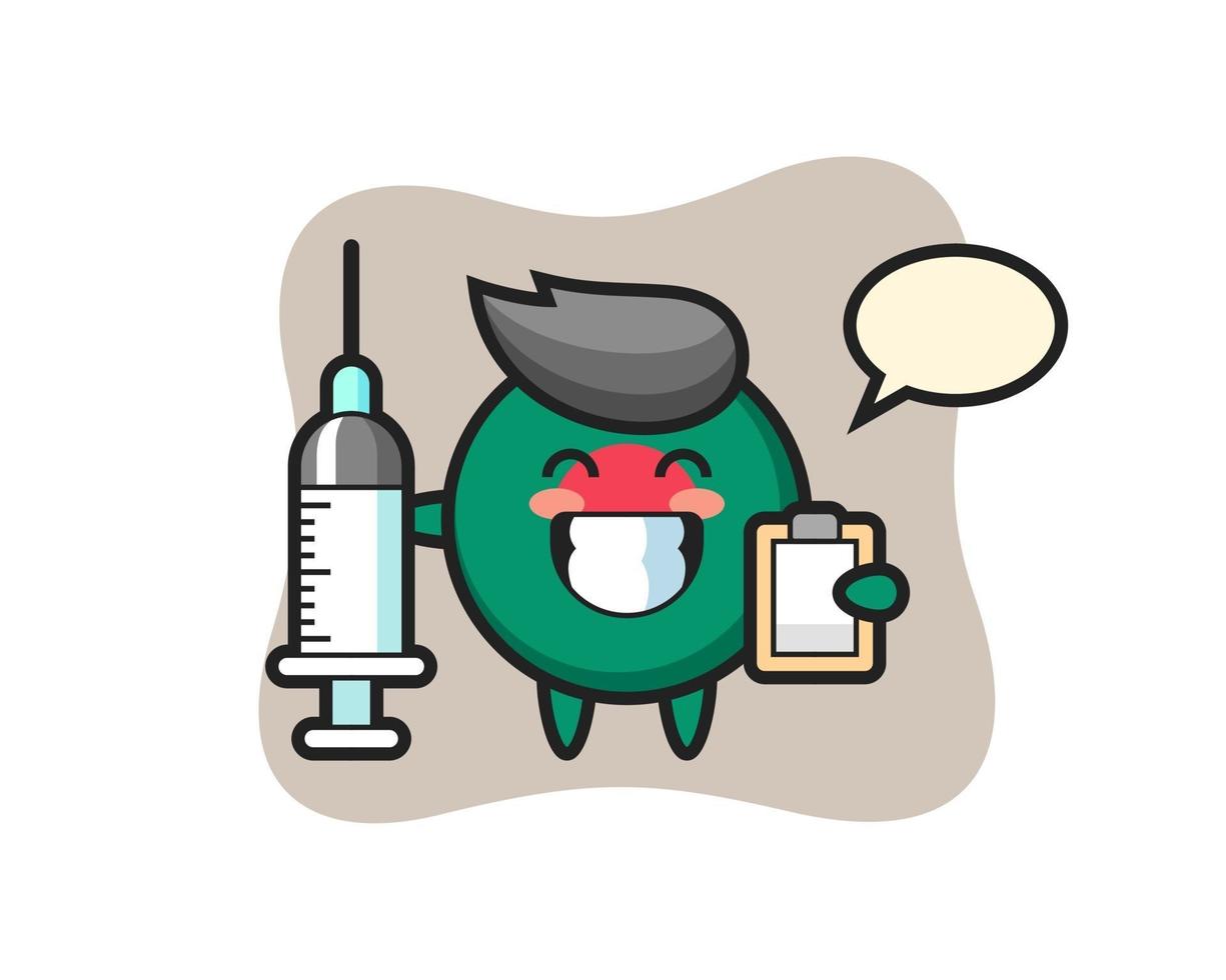 ilustração de mascote do emblema da bandeira de Bangladesh como médico vetor