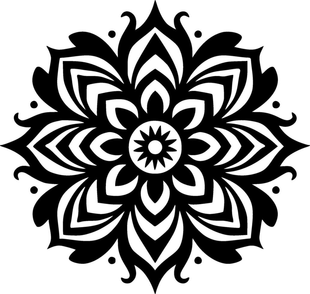 mandala, Preto e branco vetor ilustração