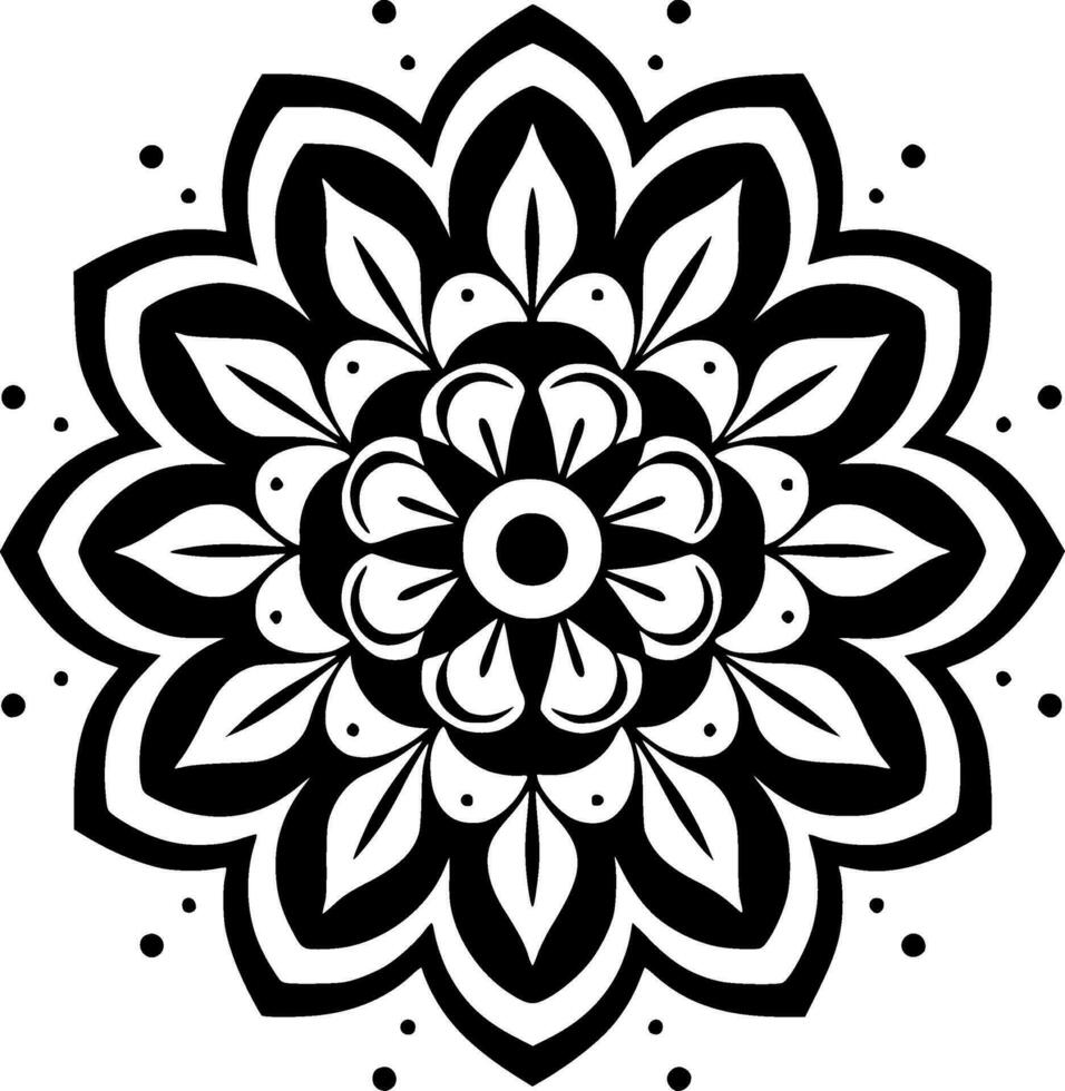 mandala - Preto e branco isolado ícone - vetor ilustração