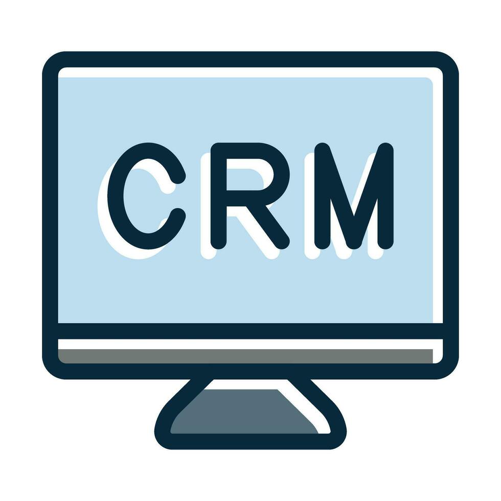 crm vetor Grosso linha preenchidas Sombrio cores