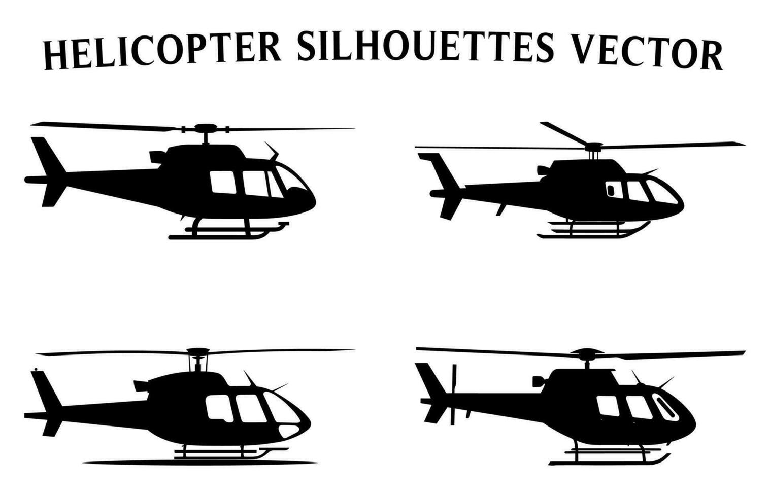 helicóptero silhuetas clipart pacote, diferente tipos do militares helicópteros vetor conjunto