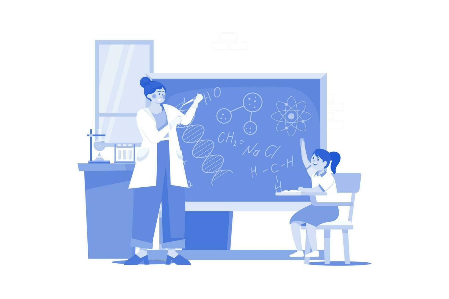 Ciência professor ensino dentro classe vetor