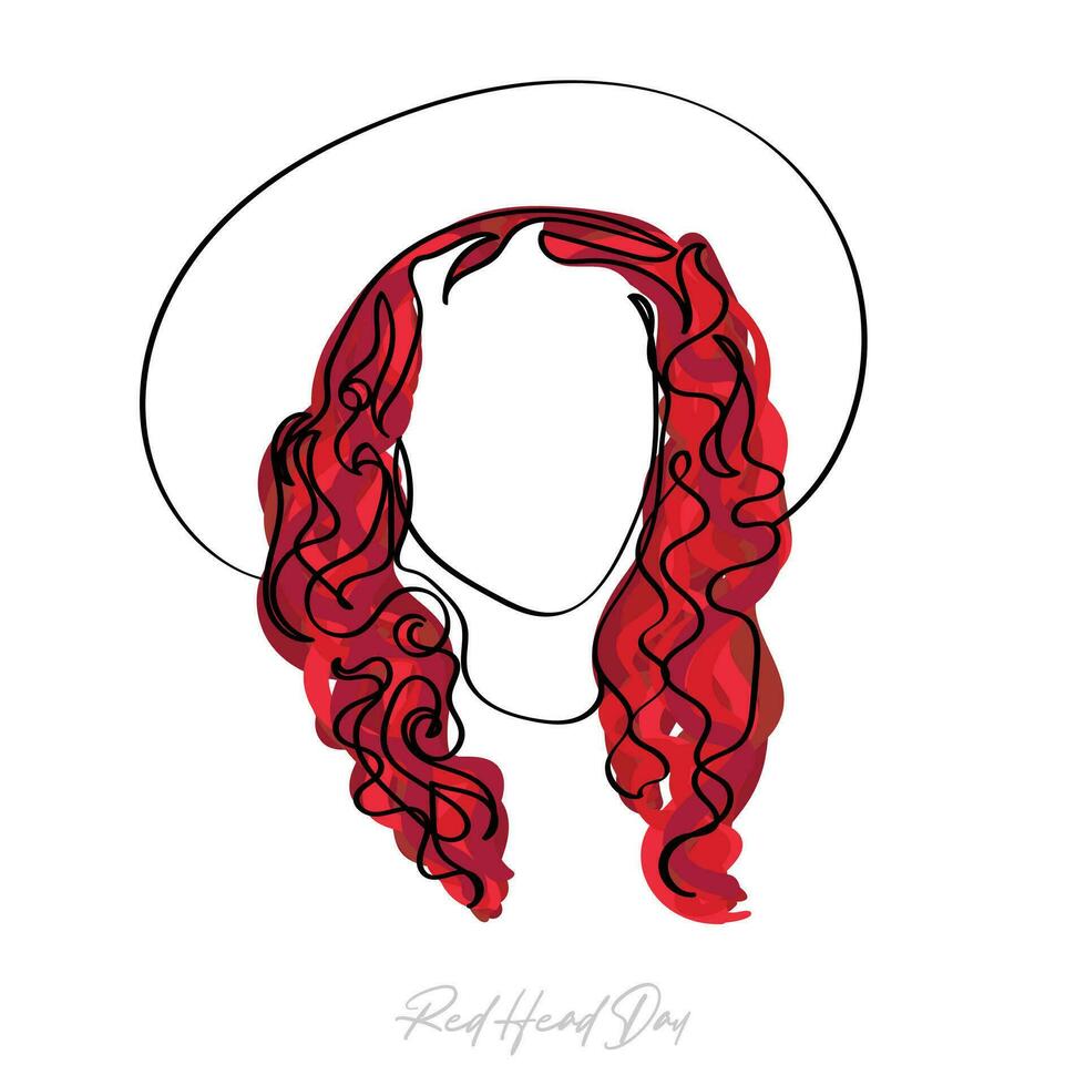 vermelho cabeça retrato do uma lindo garota. único características. beleza. mulheres dia. vetor