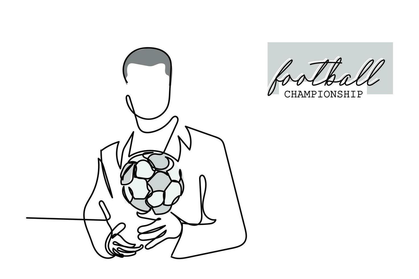 contínuo linha arte vetor do uma futebol jogador. futebol campeonato. vitória dentro futebol Series.