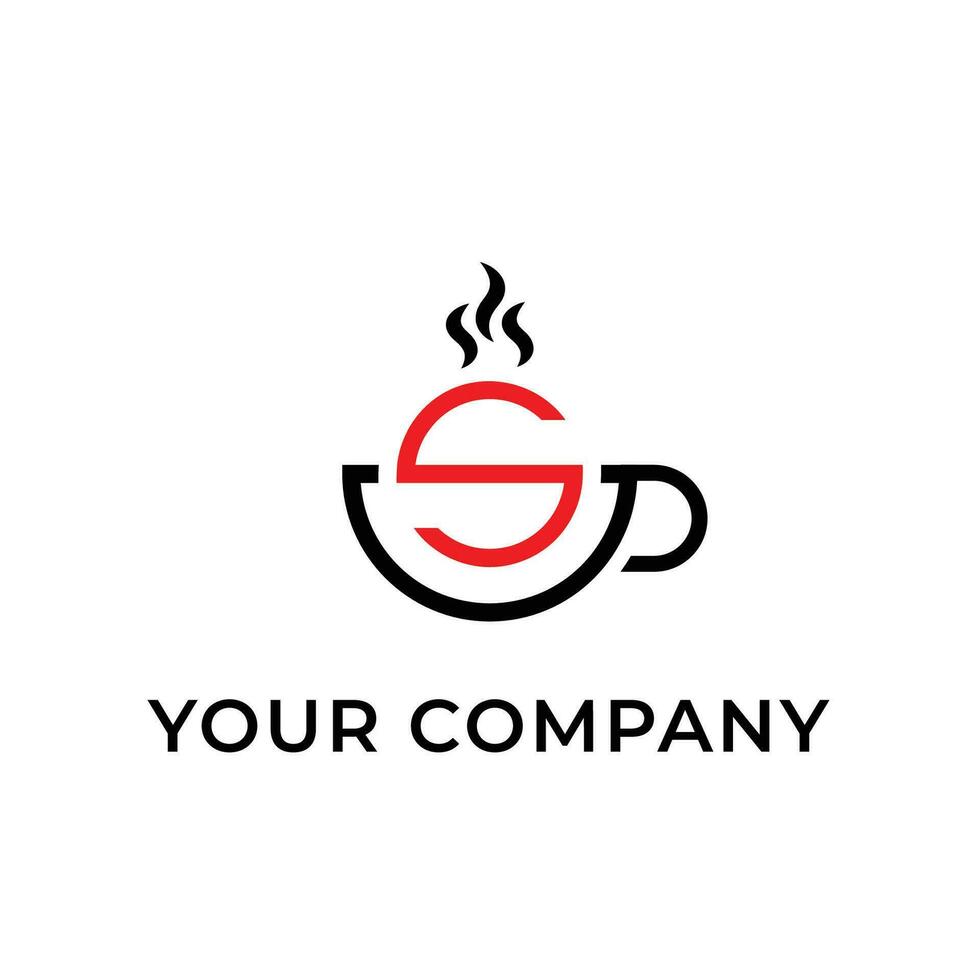 uma copo café logotipo modelo para o negócio vetor