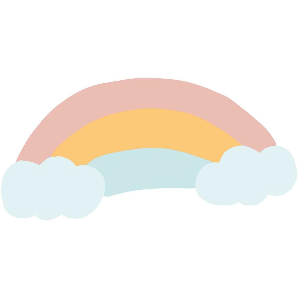 uma colorida arco Iris com três bandas rosa, laranja, e azul. vetor