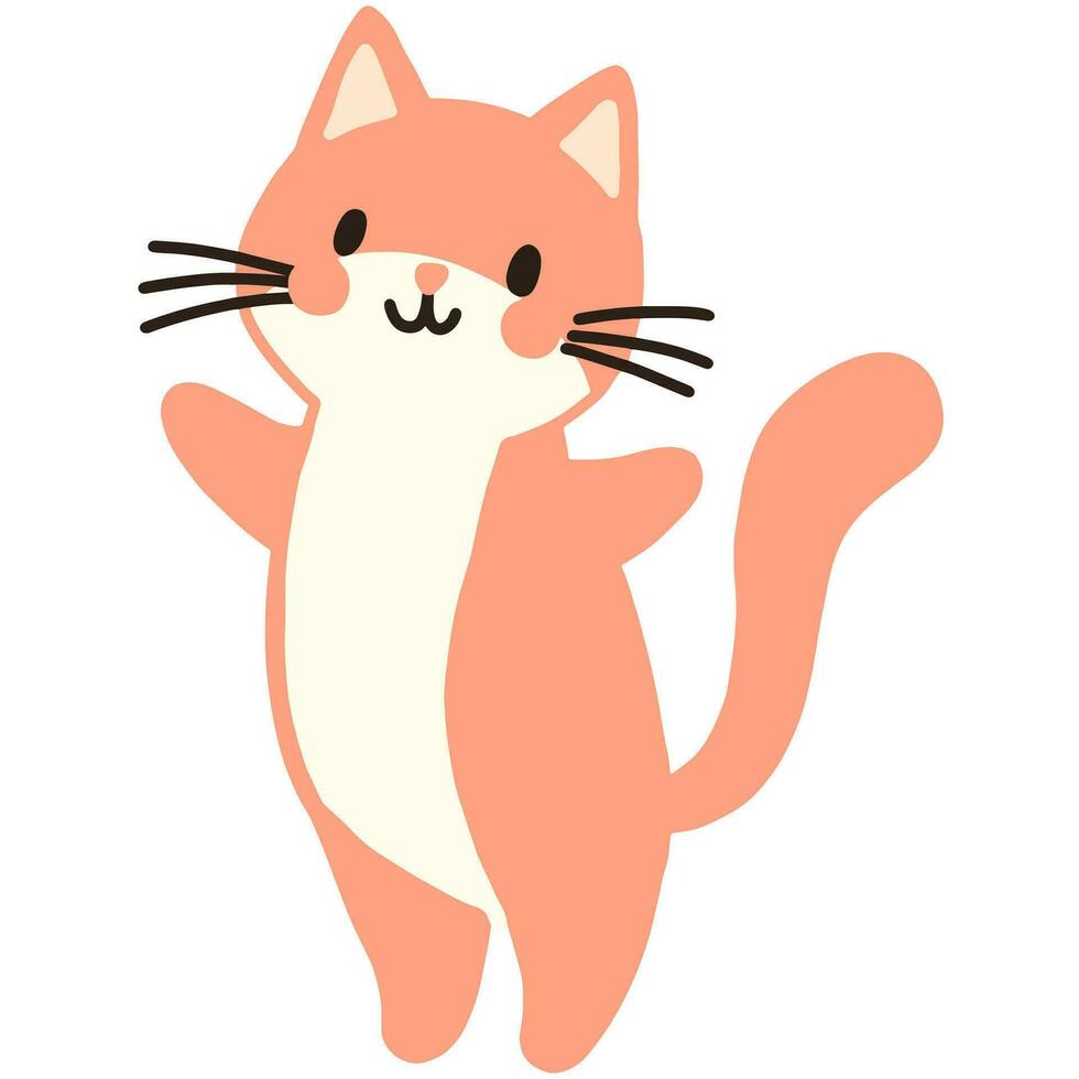 uma fofa laranja gato com grande olhos, branco barriga, e uma brincalhão pose. isto parece amigáveis e alegre. vetor