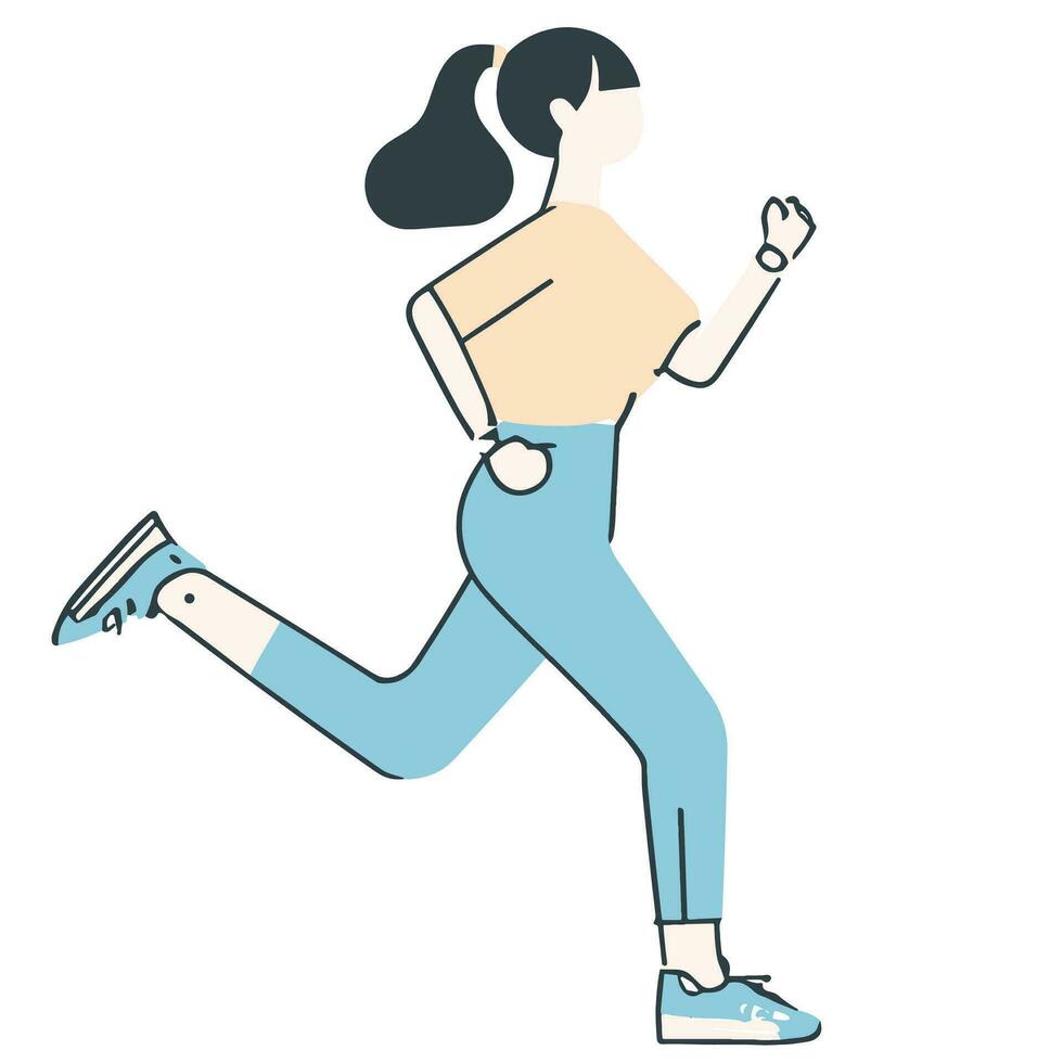 pessoas exercício de correndo, corrida, exercício para saúde.mulheres exercício corrida mulheres exercício corrida vetor