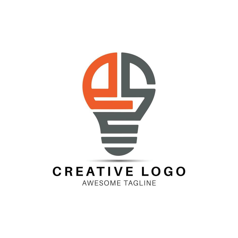 es carta lâmpada forma criativo logotipo Projeto ícone vetor