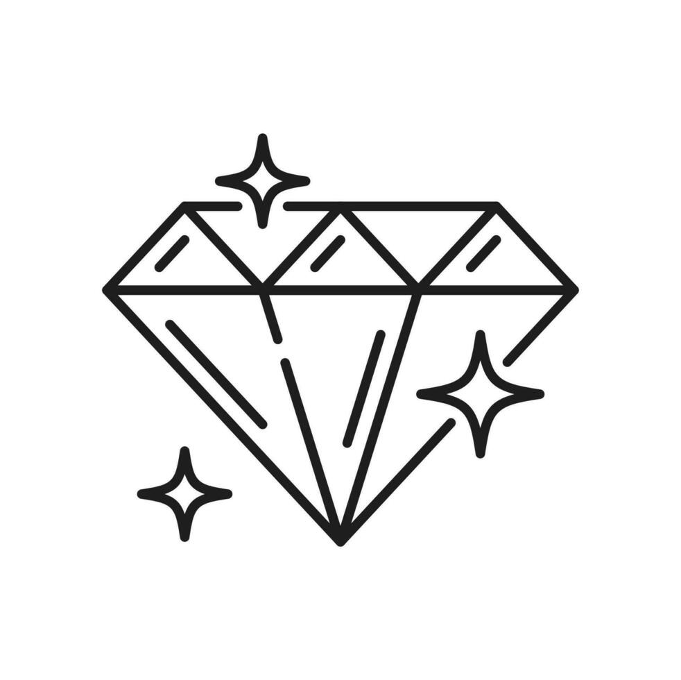 diamante cassino Tesouro isolado esboço ícone vetor