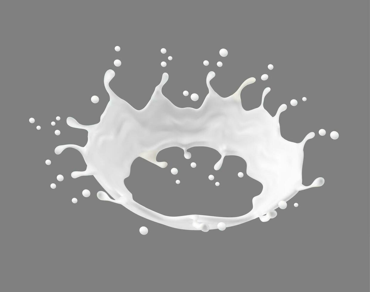 leite creme ou iogurte branco líquido corona respingo vetor