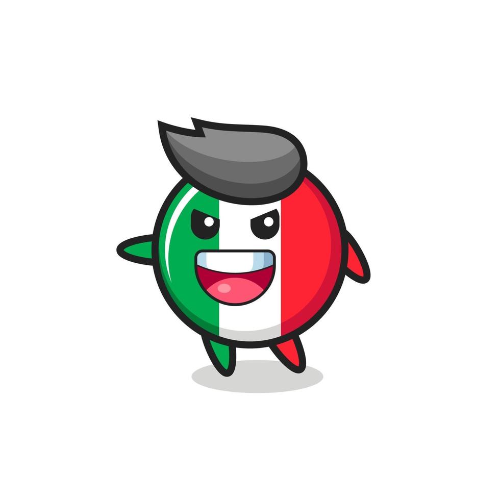 desenho da bandeira da itália com pose muito animada vetor
