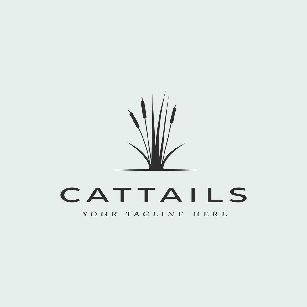 cattails vintage logotipo vetor ilustração modelo Projeto