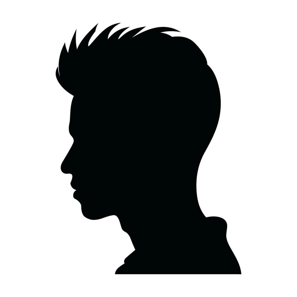 desvaneça corte de cabelo silhueta clipart, homens cabelo cortar vetor, na moda à moda masculino Penteado silhueta vetor