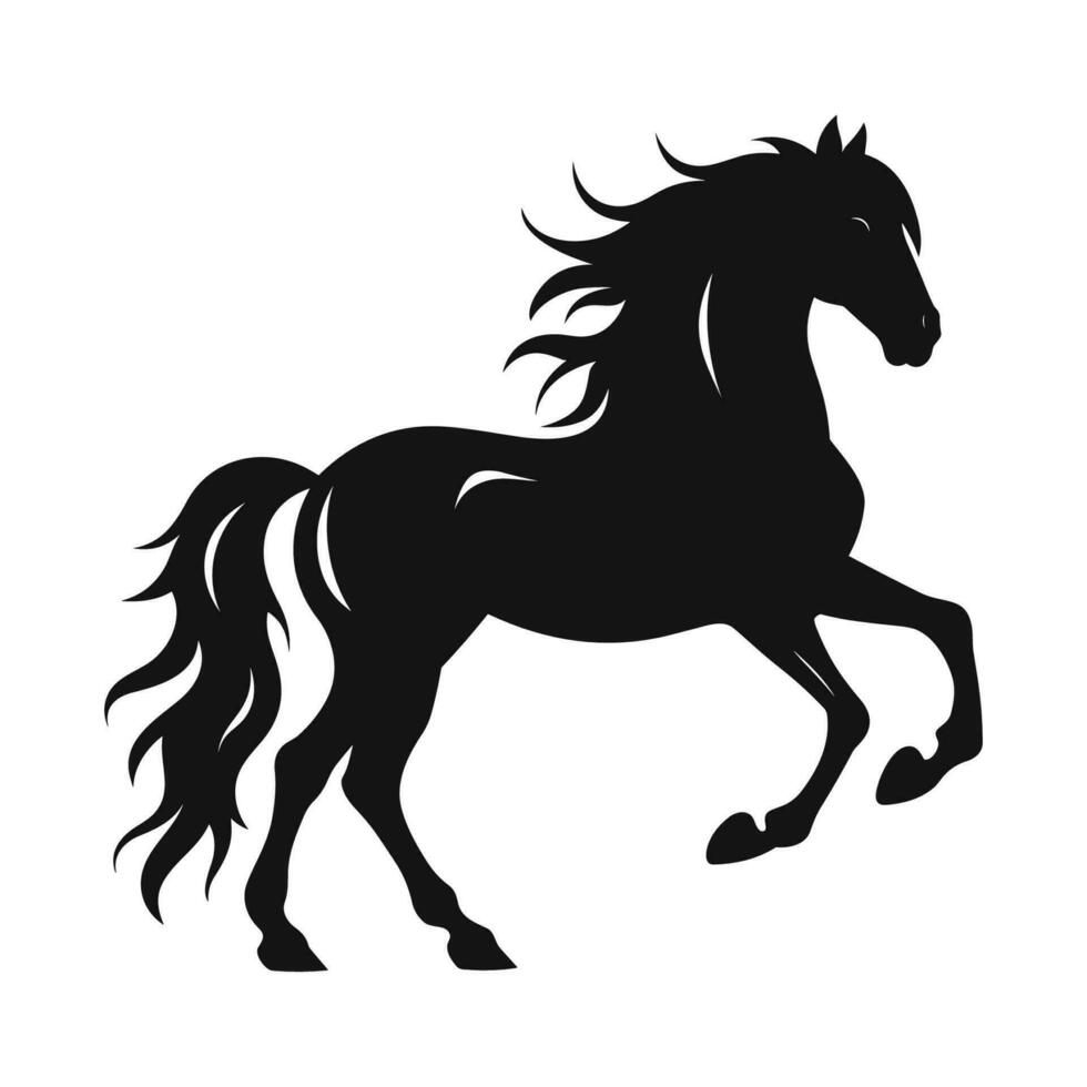 uma comovente cavalo silhueta, uma cavalo silhueta vetor isolado em uma branco fundo