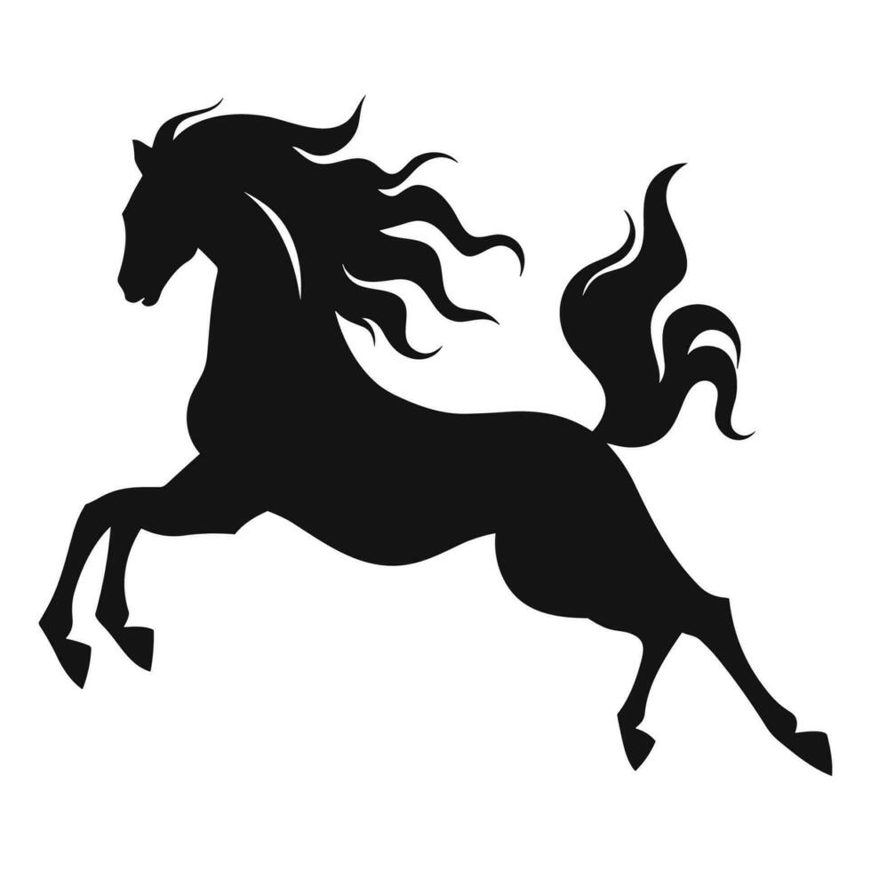 uma cavalo silhueta vetor isolado em uma branco fundo, uma comovente cavalo silhueta clipart