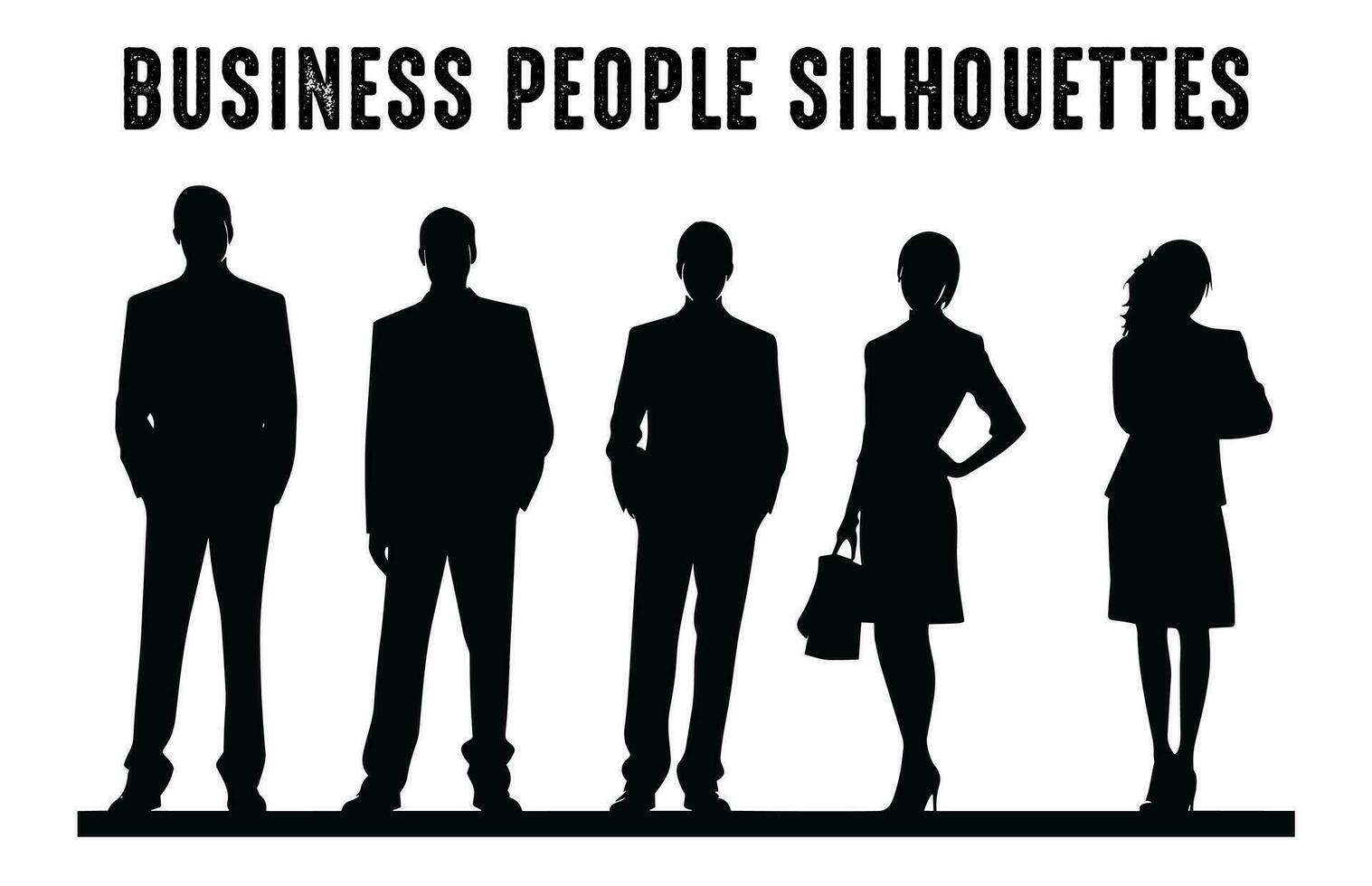 livre o negócio pessoas silhuetas vetor definir, corporativo homens e mulheres silhueta agrupar isolado em uma branco fundo