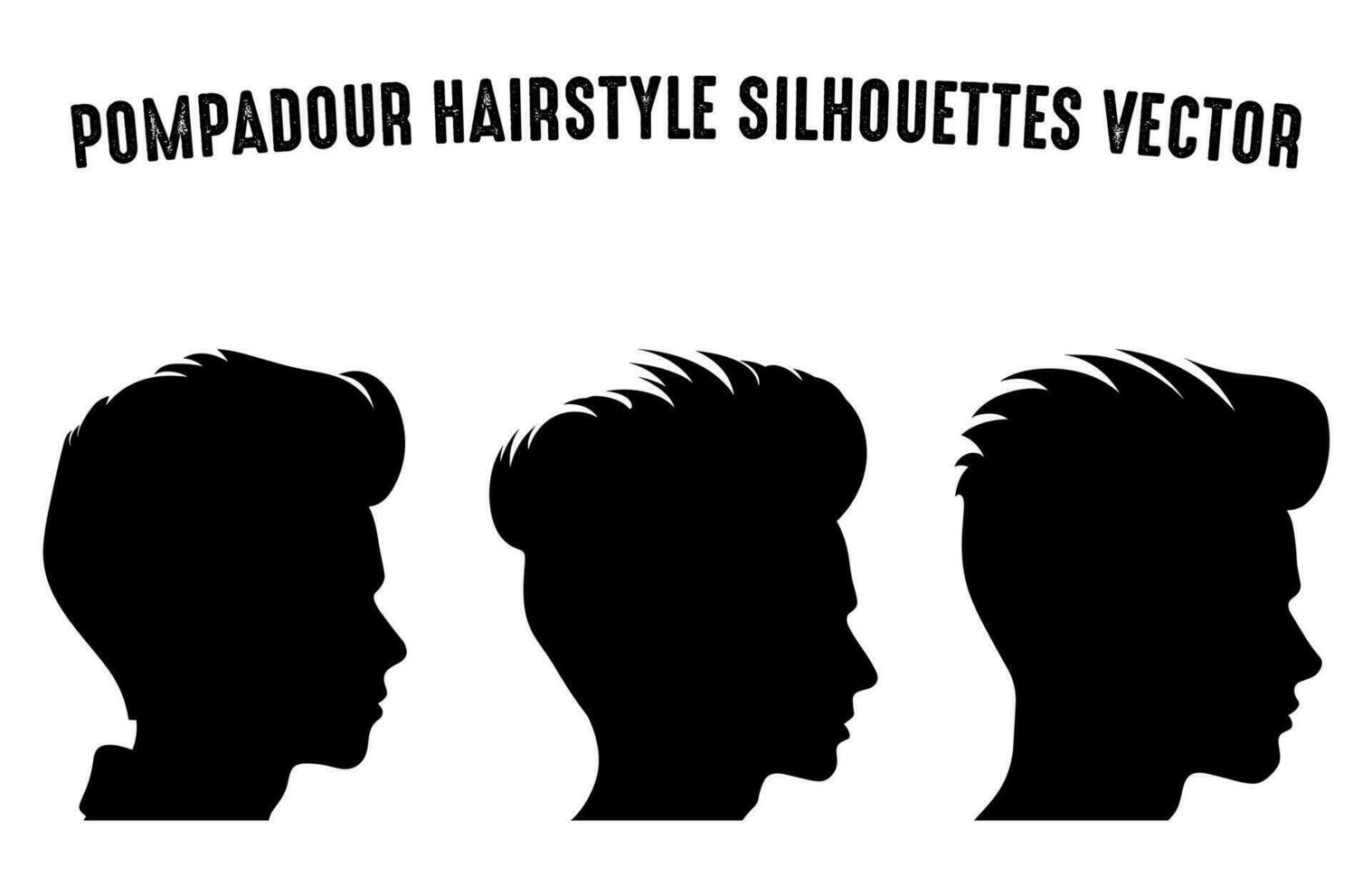 pompadour corte de cabelo silhueta clipart pacote, homens cabelo cortar vetor definir, na moda à moda masculino Penteado silhuetas livre