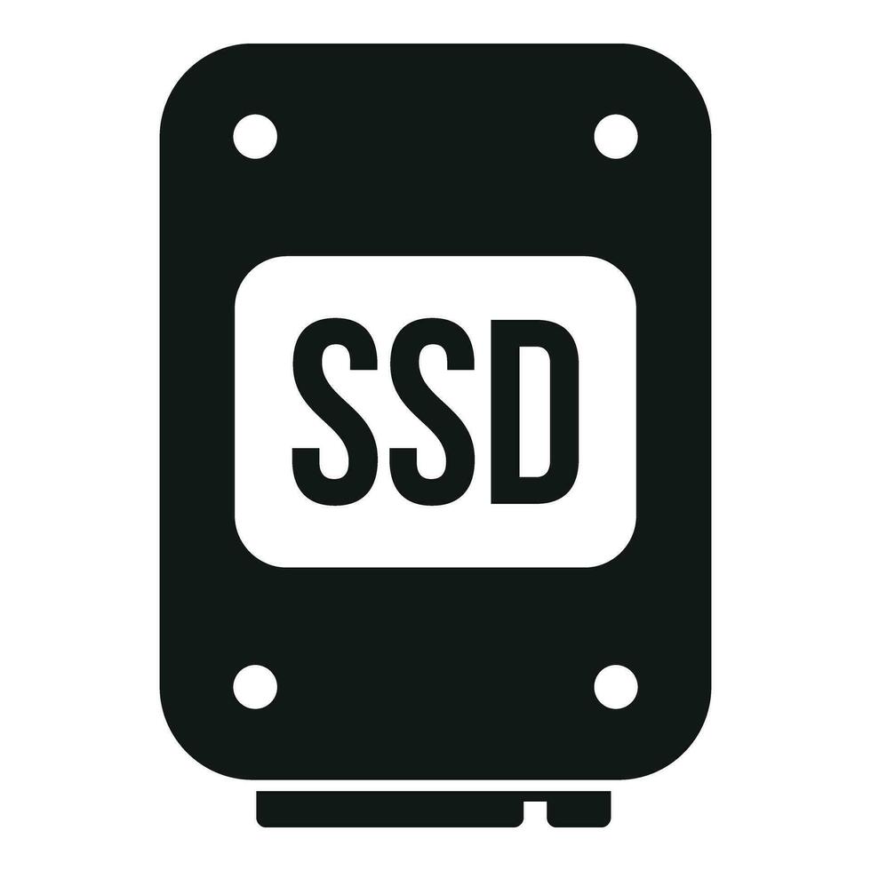 computador portátil reparar ssd disco ícone simples vetor. botão serviço vetor