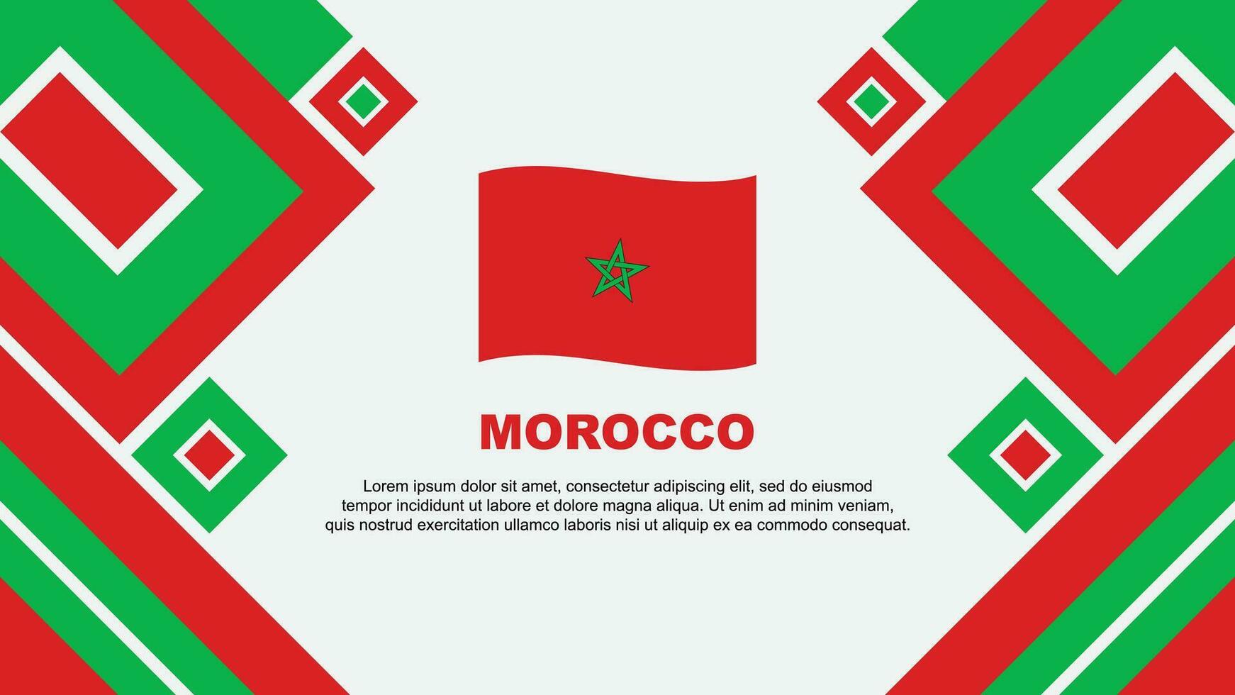 Marrocos bandeira abstrato fundo Projeto modelo. Marrocos independência dia bandeira papel de parede vetor ilustração. Marrocos desenho animado