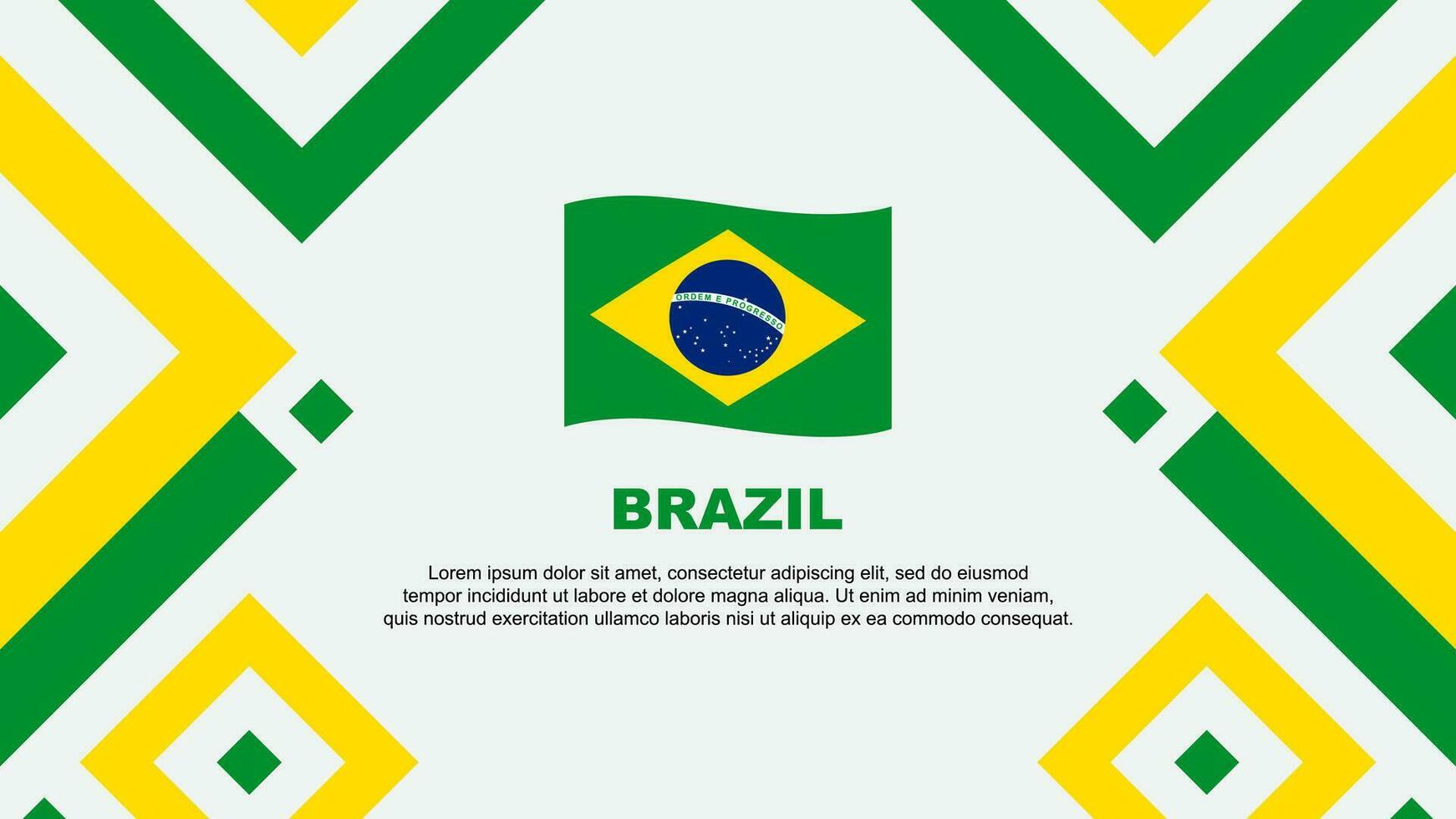 Brasil bandeira abstrato fundo Projeto modelo. Brasil independência dia bandeira papel de parede vetor ilustração. Brasil modelo