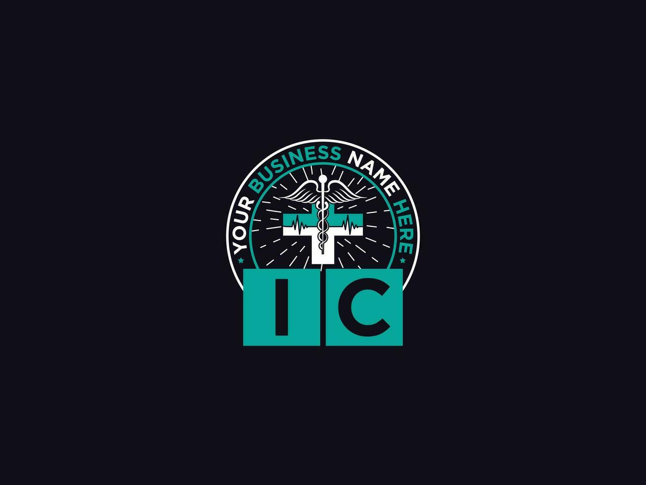 moderno ic logotipo ícone, inicial ic médico logotipo carta logotipo arte para você vetor
