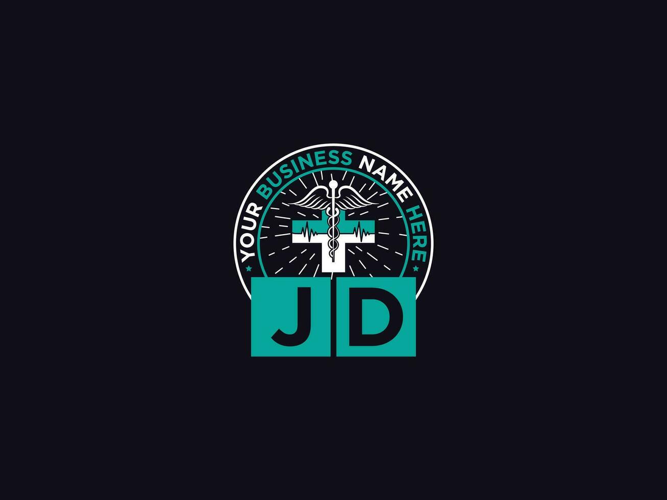 médico jd médico logotipo, clínica jd logotipo ícone vetor para seu o negócio