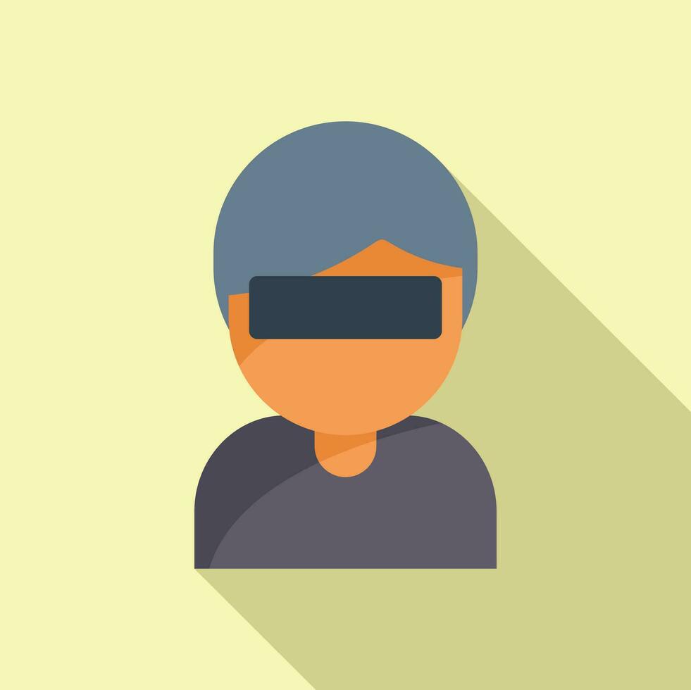 escondido avatar face ícone plano vetor. pessoa do utilizador vetor