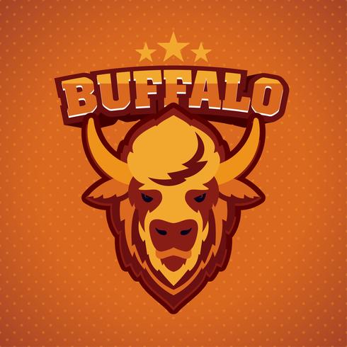 Mascote de logotipo de cabeça de búfalo vetor