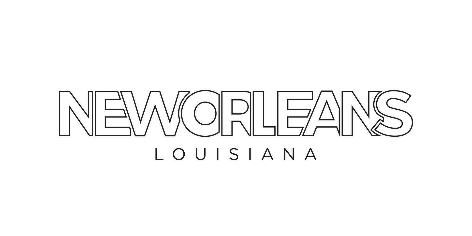 nova orleans, louisiana, design de slogan de tipografia dos eua. logotipo da américa com letras gráficas da cidade para impressão e web. vetor