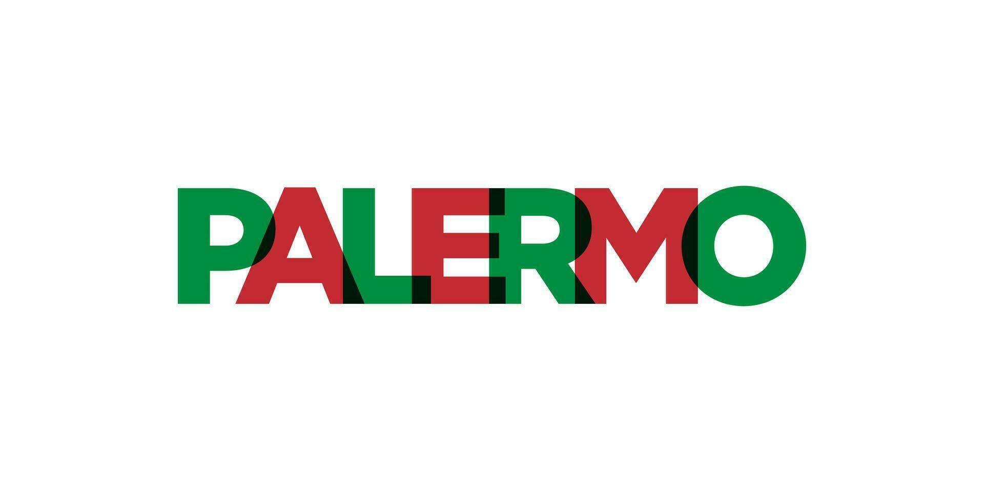 palermo dentro a italia emblema. a Projeto características uma geométrico estilo, vetor ilustração com negrito tipografia dentro uma moderno Fonte. a gráfico slogan rotulação.