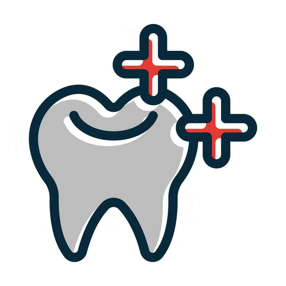 dente branqueamento vetor Grosso linha preenchidas Sombrio cores