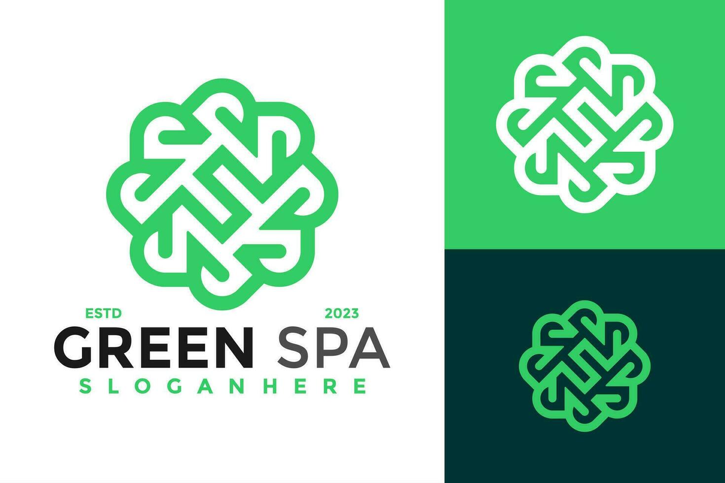 carta s verde spa enfeite logotipo Projeto vetor símbolo ícone ilustração