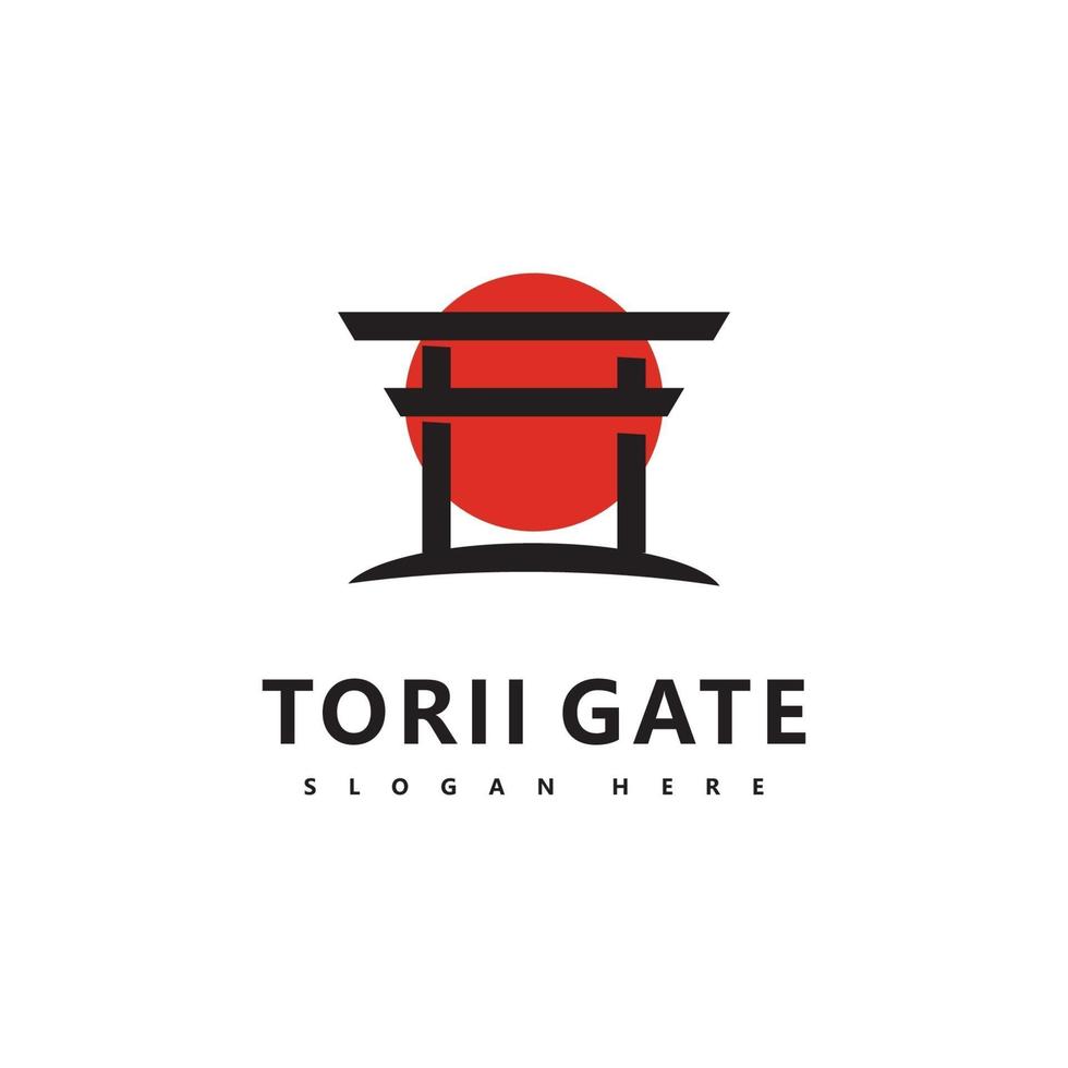 ícone do logotipo torii ilustração vetorial japonesa design vetor