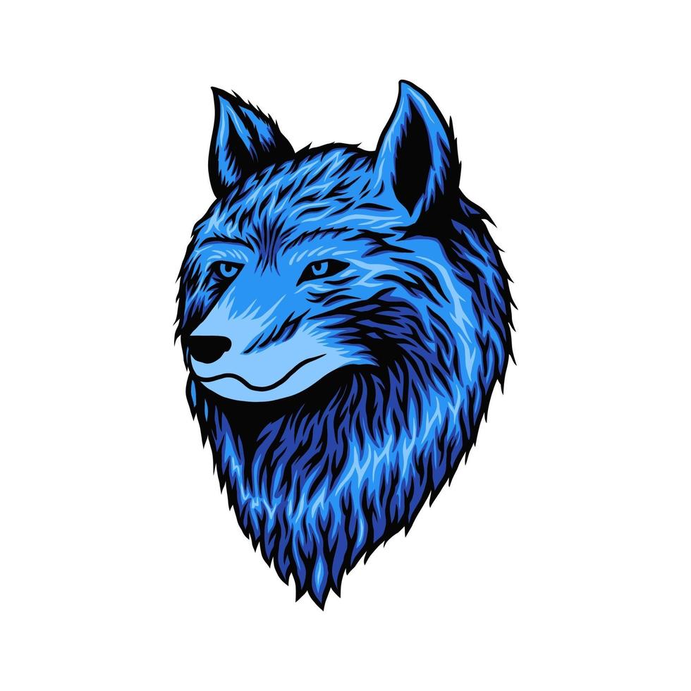 logotipo do mascote da cabeça de lobo vetor