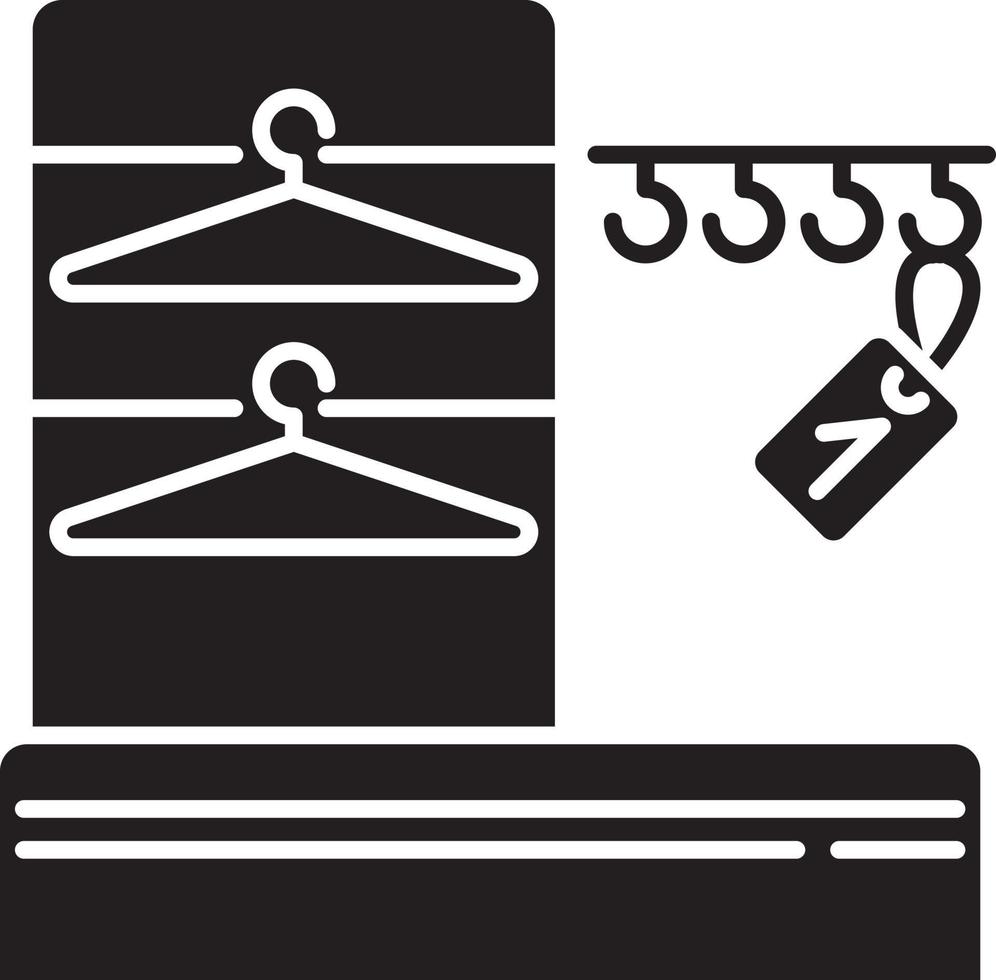 ícone de glifo preto de guarda-roupa vetor
