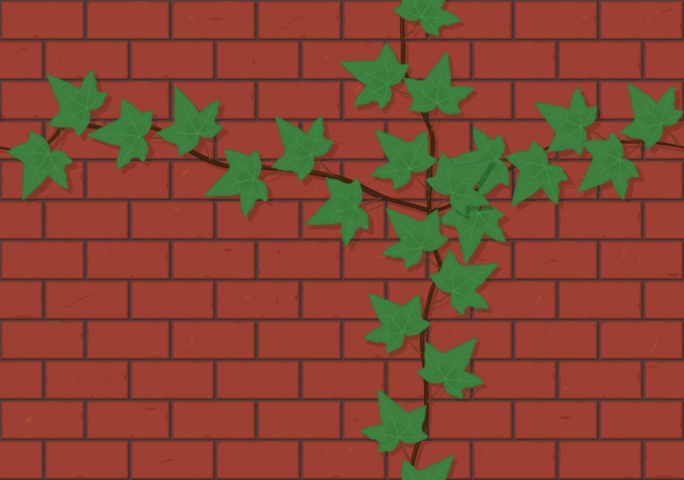 parede de tijolo vermelho sem costura com ilustração vetorial de fundo de videira vetor