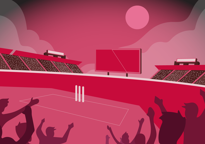 Críquete estádio fundo Vector ilustração plana