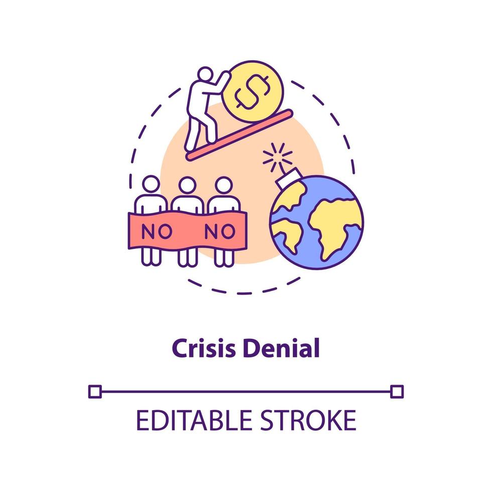 ícone do conceito de negação de crise vetor